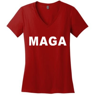 MAGA Make America Great Again President Donald Trump Women's V-Neck T-Shirt