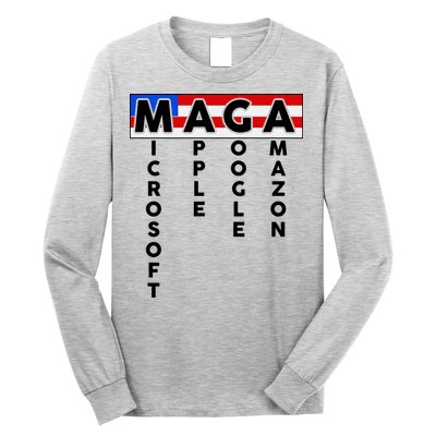 MAGA Microsoft Apple Google Amazon Long Sleeve Shirt
