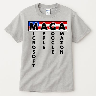 MAGA Microsoft Apple Google Amazon Tall T-Shirt