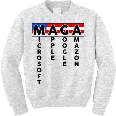 MAGA Microsoft Apple Google Amazon Kids Sweatshirt