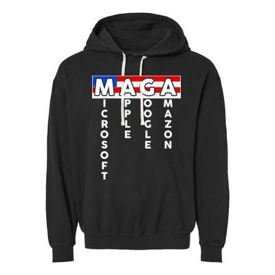 MAGA Microsoft Apple Google Amazon Garment-Dyed Fleece Hoodie