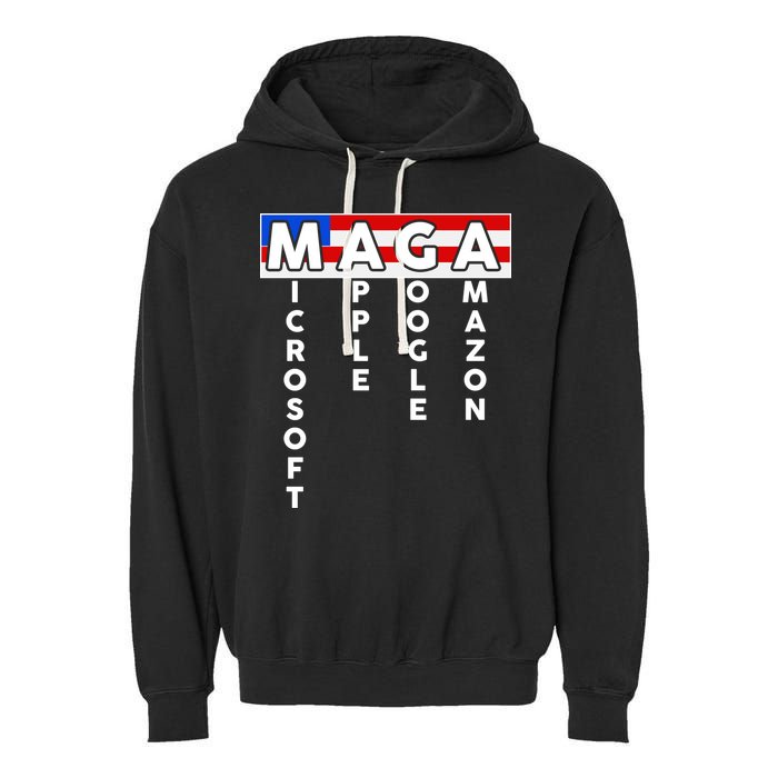 MAGA Microsoft Apple Google Amazon Garment-Dyed Fleece Hoodie
