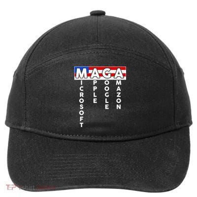 MAGA Microsoft Apple Google Amazon 7-Panel Snapback Hat