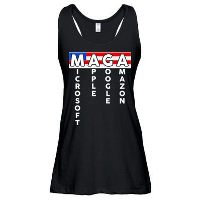 MAGA Microsoft Apple Google Amazon Ladies Essential Flowy Tank