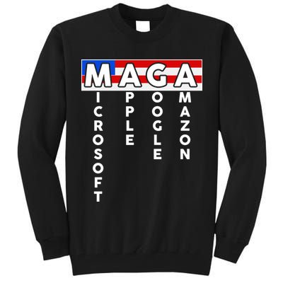 MAGA Microsoft Apple Google Amazon Tall Sweatshirt
