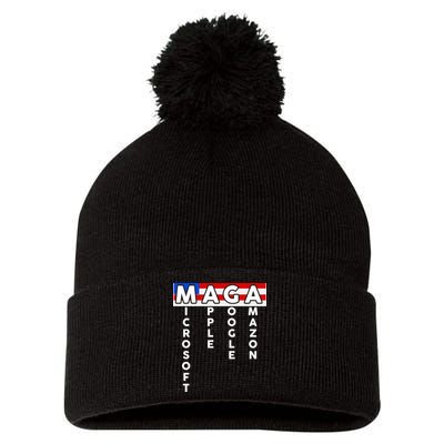 MAGA Microsoft Apple Google Amazon Pom Pom 12in Knit Beanie