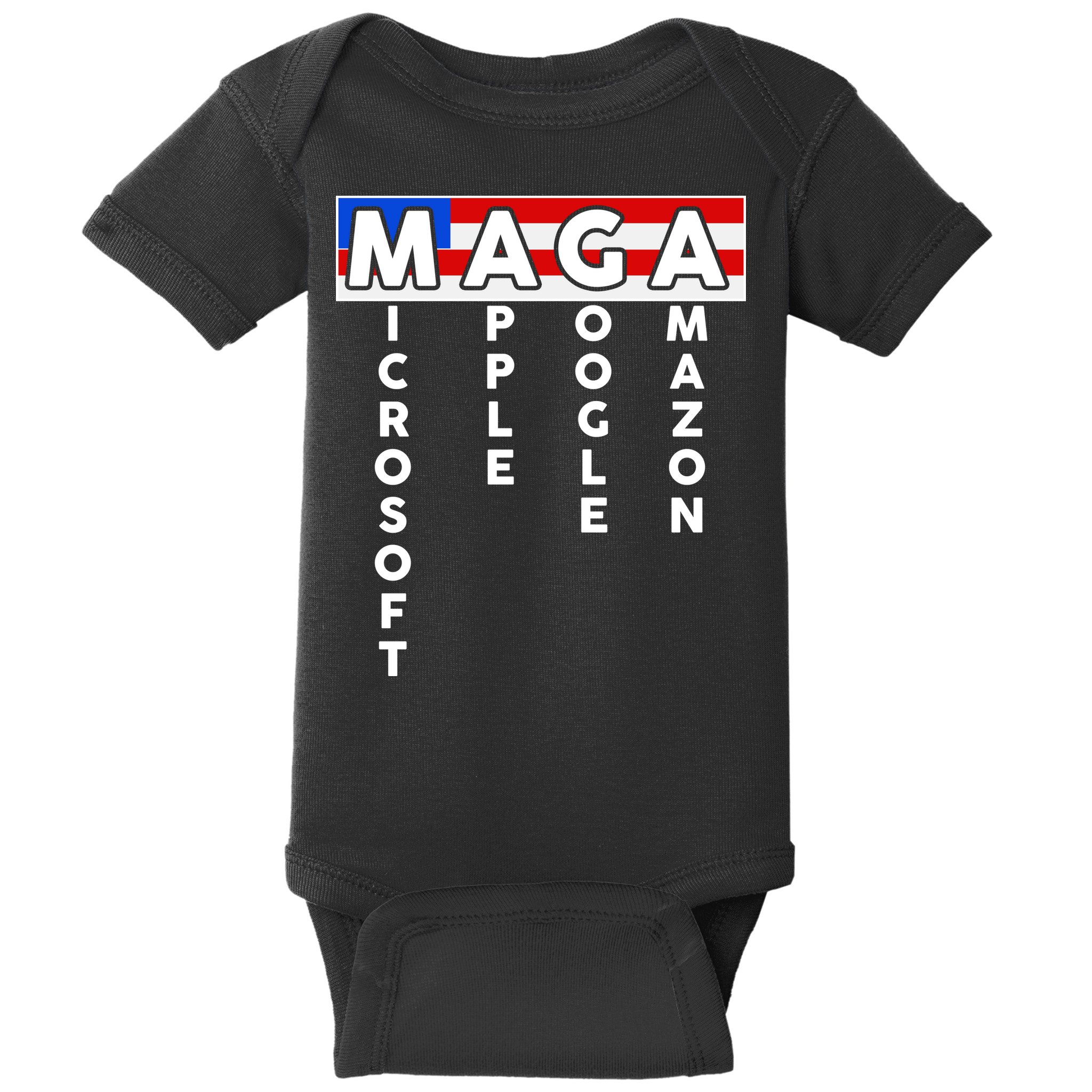 MAGA Microsoft Apple Google Amazon Baby Bodysuit