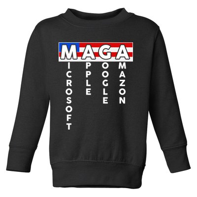 MAGA Microsoft Apple Google Amazon Toddler Sweatshirt