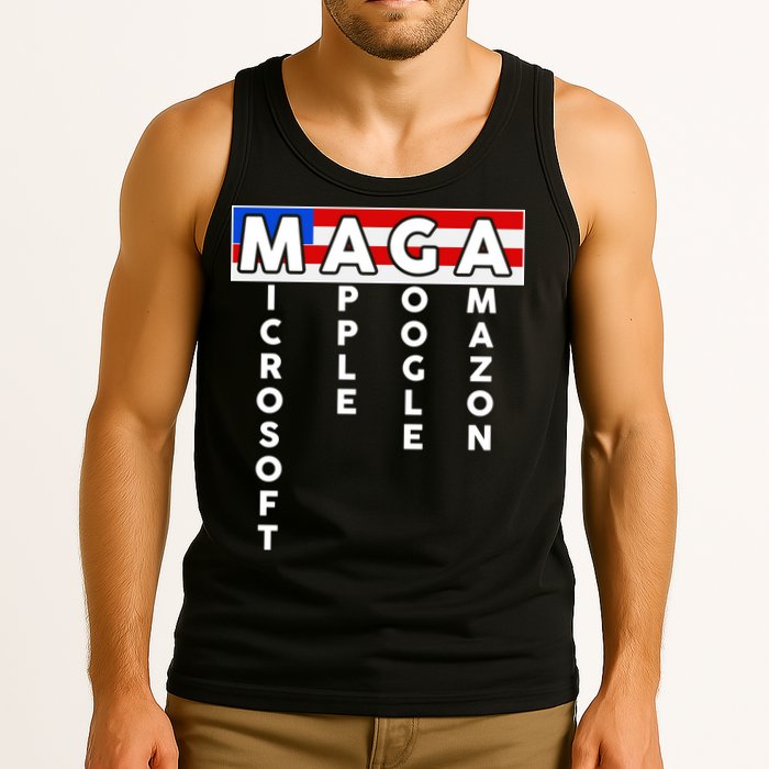 MAGA Microsoft Apple Google Amazon Tank Top