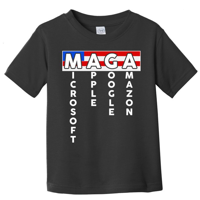 MAGA Microsoft Apple Google Amazon Toddler T-Shirt