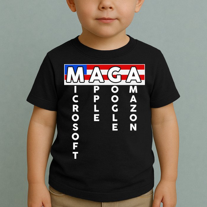 MAGA Microsoft Apple Google Amazon Toddler T-Shirt