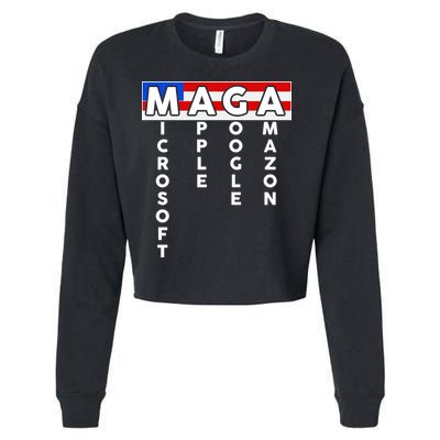 MAGA Microsoft Apple Google Amazon Cropped Pullover Crew