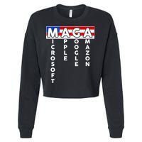 MAGA Microsoft Apple Google Amazon Cropped Pullover Crew