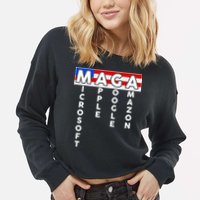 MAGA Microsoft Apple Google Amazon Cropped Pullover Crew