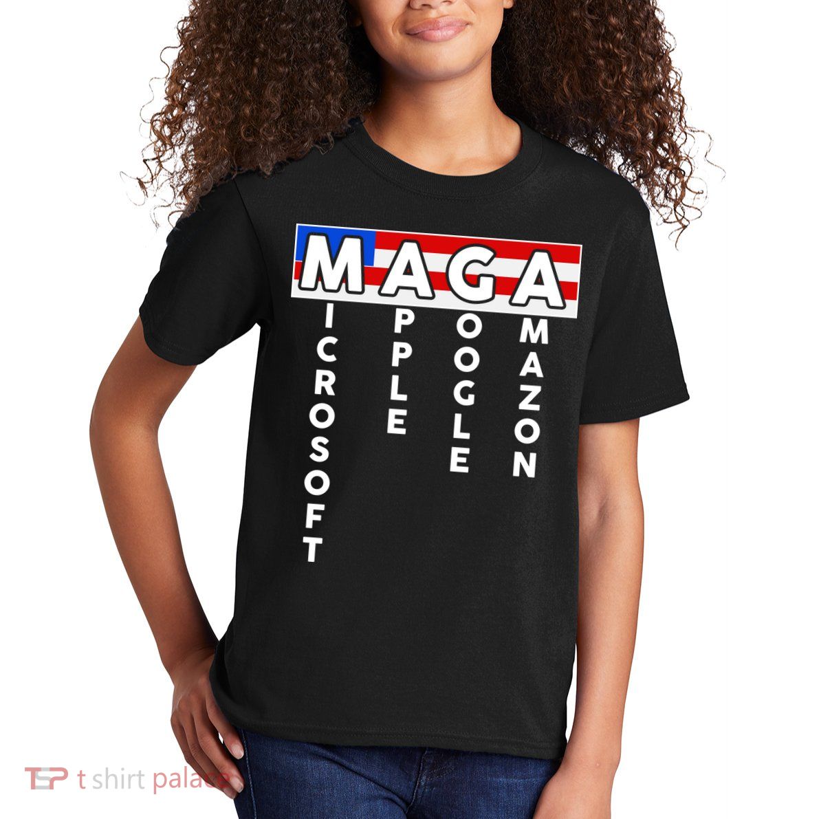 MAGA Microsoft Apple Google Amazon Kids T-Shirt