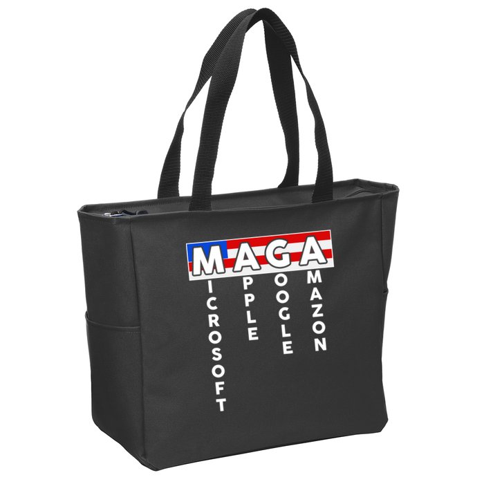 MAGA Microsoft Apple Google Amazon Zip Tote Bag
