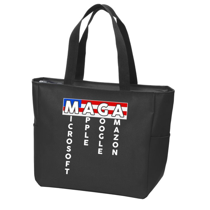 MAGA Microsoft Apple Google Amazon Zip Tote Bag