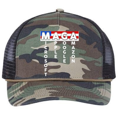 MAGA Microsoft Apple Google Amazon Retro Rope Trucker Hat Cap