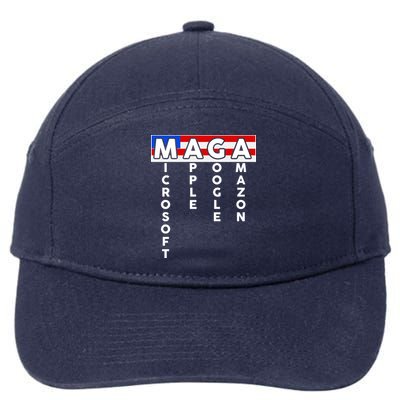 MAGA Microsoft Apple Google Amazon 7-Panel Snapback Hat