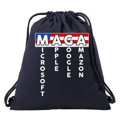 MAGA Microsoft Apple Google Amazon Drawstring Bag