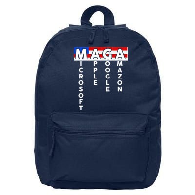 MAGA Microsoft Apple Google Amazon 16 in Basic Backpack