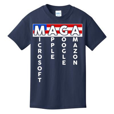 MAGA Microsoft Apple Google Amazon Kids T-Shirt