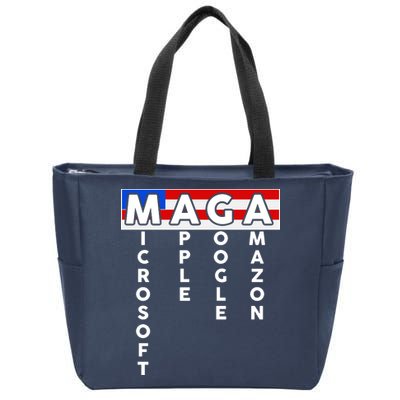 MAGA Microsoft Apple Google Amazon Zip Tote Bag