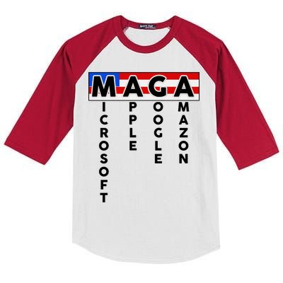 MAGA Microsoft Apple Google Amazon Kids Colorblock Raglan Jersey