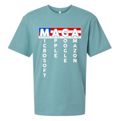 MAGA Microsoft Apple Google Amazon Sueded Cloud Jersey T-Shirt