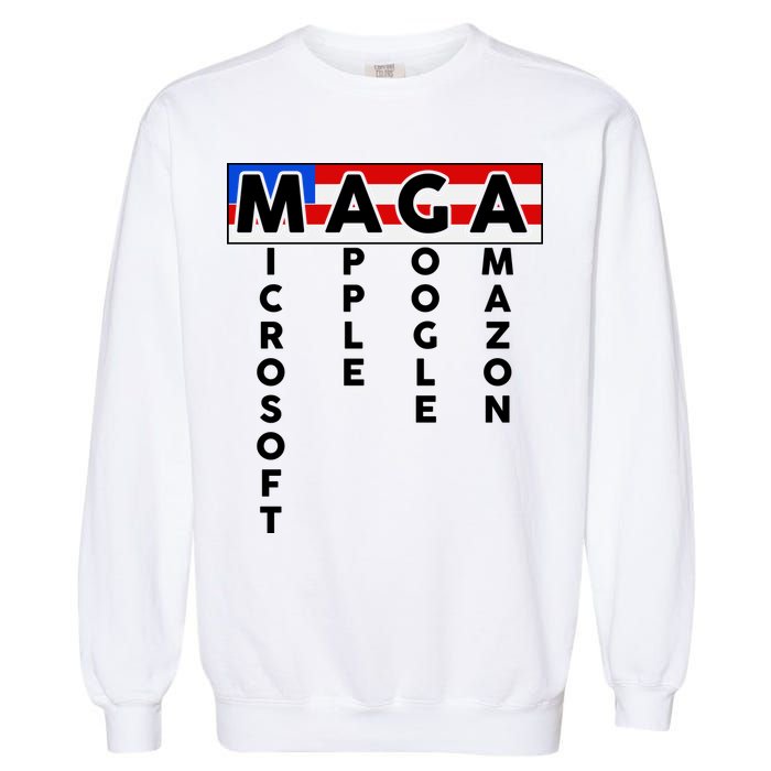 MAGA Microsoft Apple Google Amazon Garment-Dyed Sweatshirt
