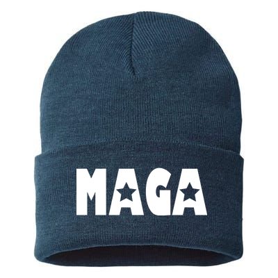 MAGA Star Logo Make America Great Again Sustainable Knit Beanie