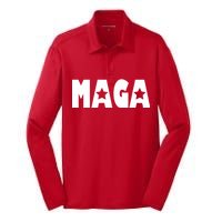 MAGA Star Logo Make America Great Again Silk Touch Performance Long Sleeve Polo