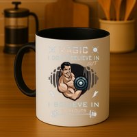 Magic I Don't Believe In But I Believe In Workouts Funny Gym Mug
