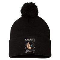Magic I Don't Believe In But I Believe In Workouts Funny Gym Pom Pom 12in Knit Beanie