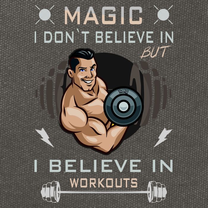 Magic I Don't Believe In But I Believe In Workouts Funny Gym Cotton Canvas Backpack