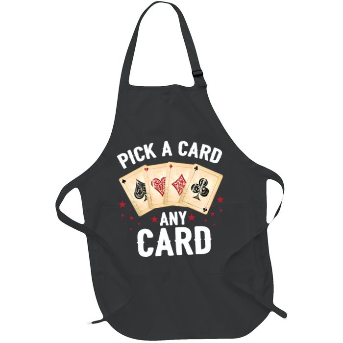 Magic Trick Pick A Card Any Card Magician Full-Length Apron With Pockets