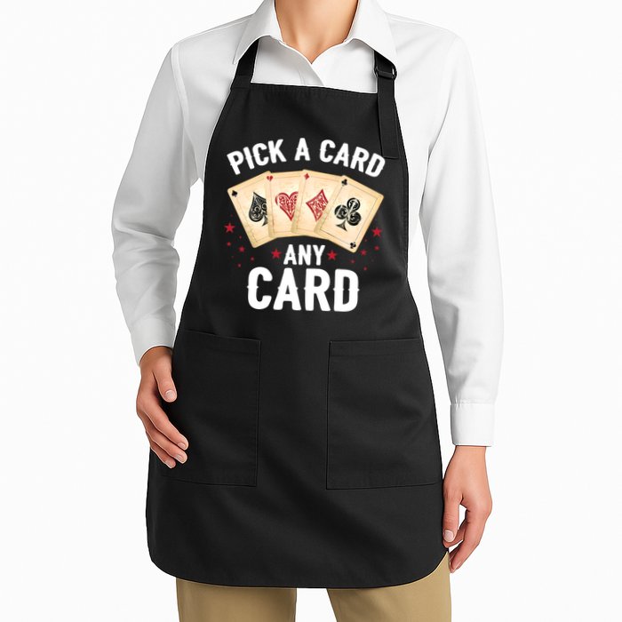Magic Trick Pick A Card Any Card Magician Full-Length Apron With Pockets
