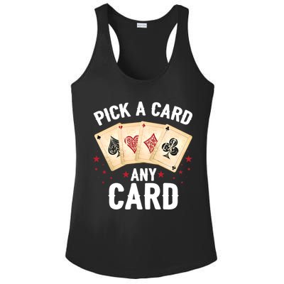Magic Trick Pick A Card Any Card Magician Ladies PosiCharge Competitor Racerback Tank