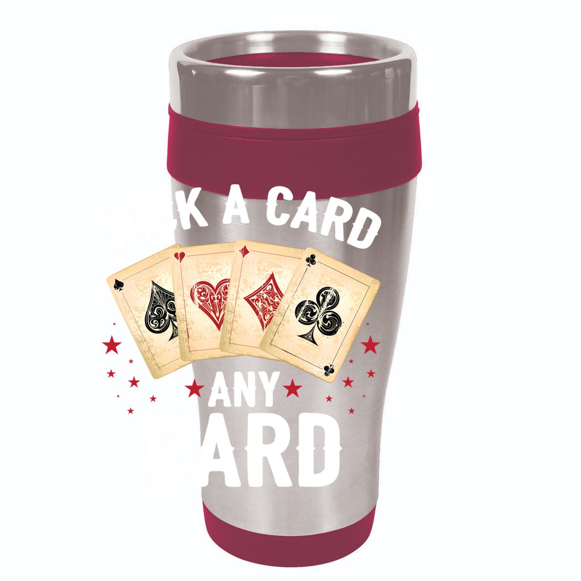 Magic Trick Pick A Card Any Card Magician 12oz Stainless Steel Coffee Mug