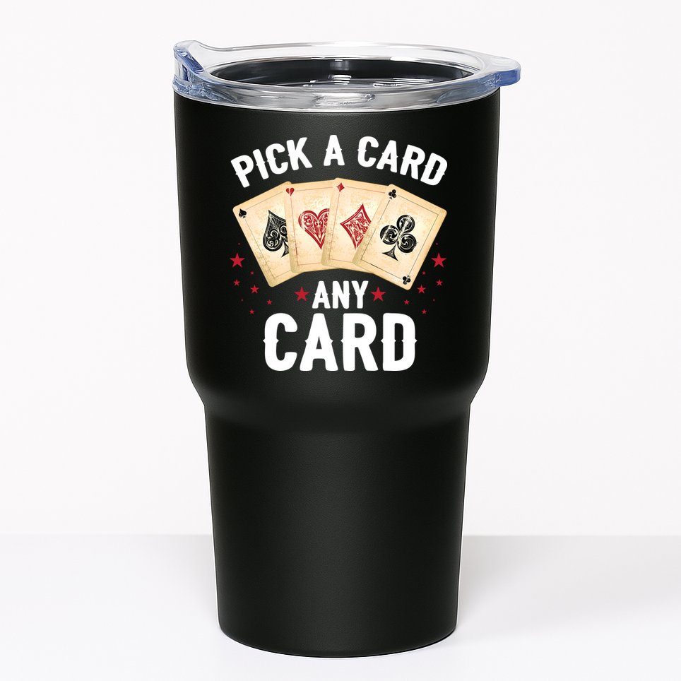 Magic Trick Pick A Card Any Card Magician Tumbler