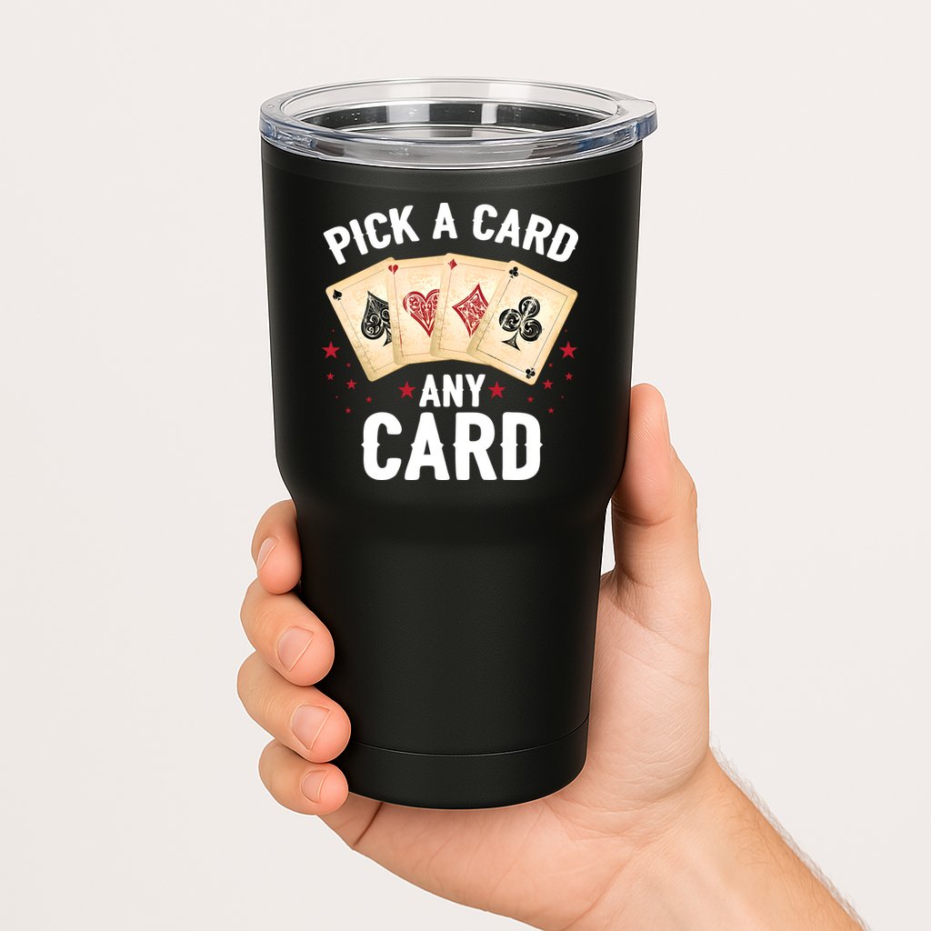 Magic Trick Pick A Card Any Card Magician Tumbler