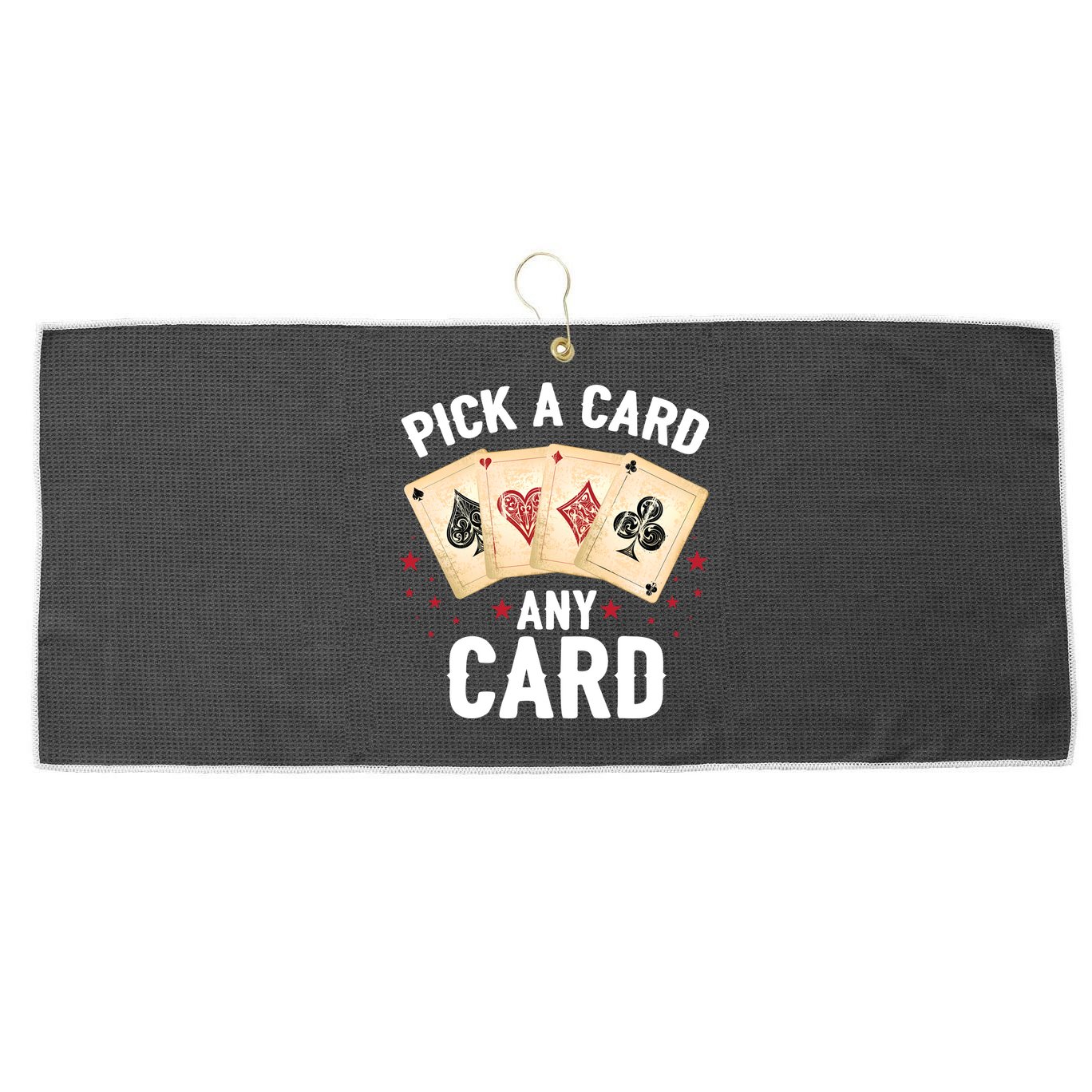 Magic Trick Pick A Card Any Card Magician Large Microfiber Waffle Golf Towel