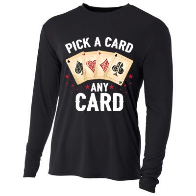 Magic Trick Pick A Card Any Card Magician Cooling Performance Long Sleeve Crew