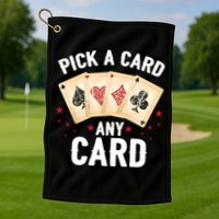 Magic Trick Pick A Card Any Card Magician Golf Towel