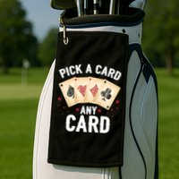 Magic Trick Pick A Card Any Card Magician Golf Towel