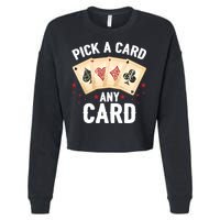 Magic Trick Pick A Card Any Card Magician Cropped Pullover Crew
