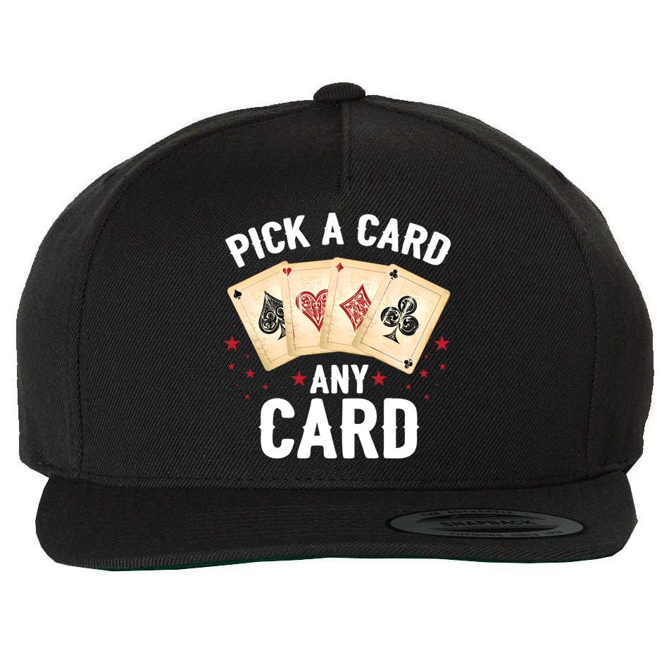 Magic Trick Pick A Card Any Card Magician Wool Snapback Cap