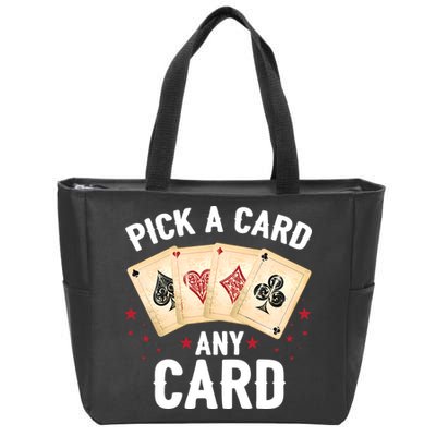 Magic Trick Pick A Card Any Card Magician Zip Tote Bag