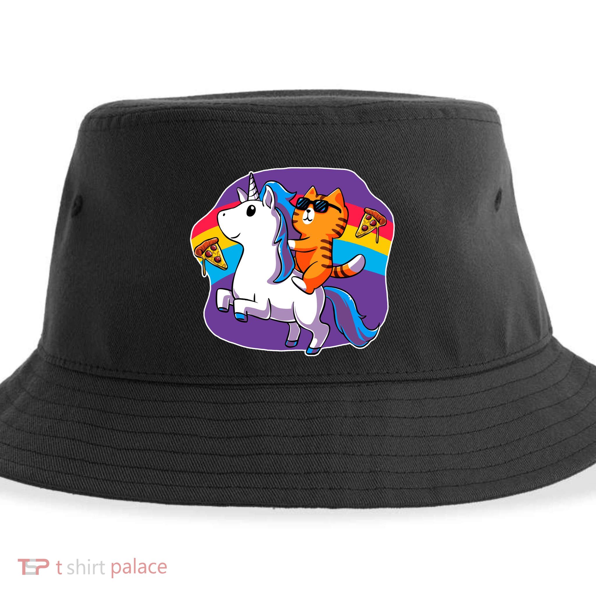 Magical Adventure Pizza Cat Unicorn Sustainable Bucket Hat