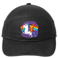 Magical Adventure Pizza Cat Unicorn 7-Panel Snapback Hat
